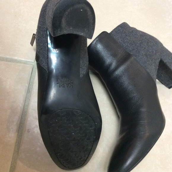 Women’s Karl Lagerfeld Booties | Black and Gray | Side Zipper | Size 8.5 - Picture 9 of 13